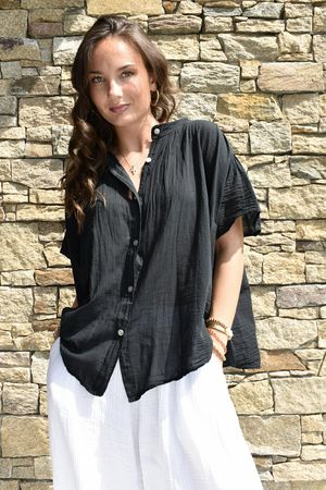 Asher Cap Sleeve Blouse Black